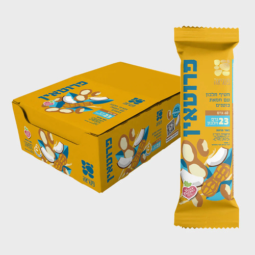 קרטון (12 יחידות) חטיפי חלבון חמאת בוטנים 60 גרם -פנגיאה 