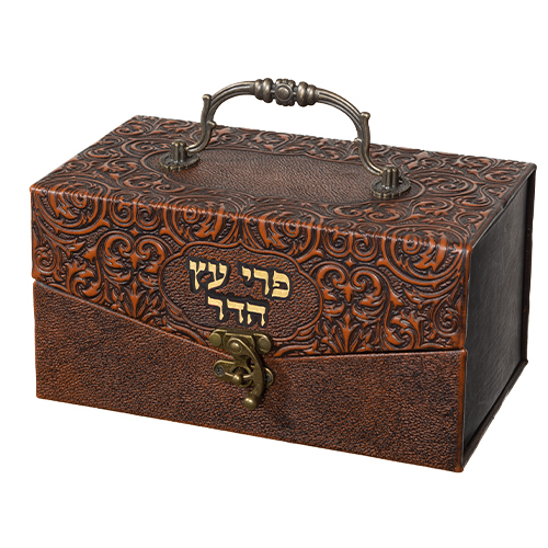 קופסא מהודרת לאתרוג דמוי עור 