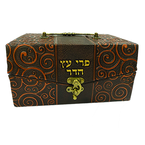 קופסא מהודרת לאתרוג דמוי עור 