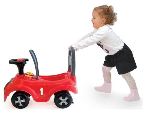 הבימבה הראשונה שלי 2 ב 1 עם תא אכסון מתחת למושב - אדום/צהוב/כחול