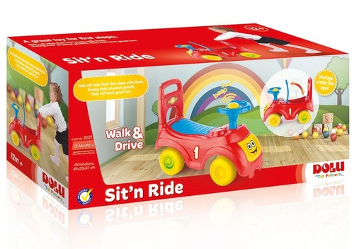 הבימבה הראשונה שלי 2 ב 1 עם תא אכסון מתחת למושב - אדום/צהוב/כחול