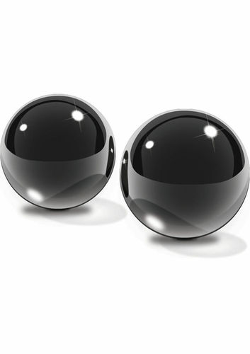זוג ביצים סיניות S מזכוכית שחורה Pipedream Benwa Ball 