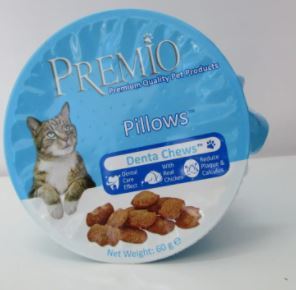  פרמיו כריות חטיף דנטלי לחתולים 60 גרם Premio Pillows Denta Chews