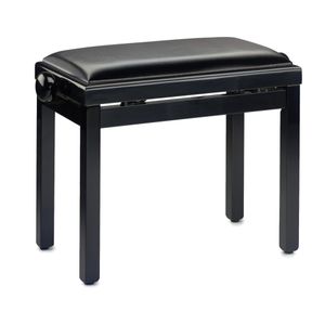 כיסא פסנתר שחור מבריק וכרית ויניל מדגם PB39 BKP SBK Stagg