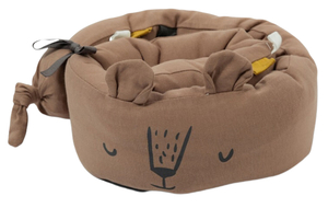 נחשושי - נחש בד קטן לעגלה או עריסה 100% כותנה מסדרת הליין הרקום - חום