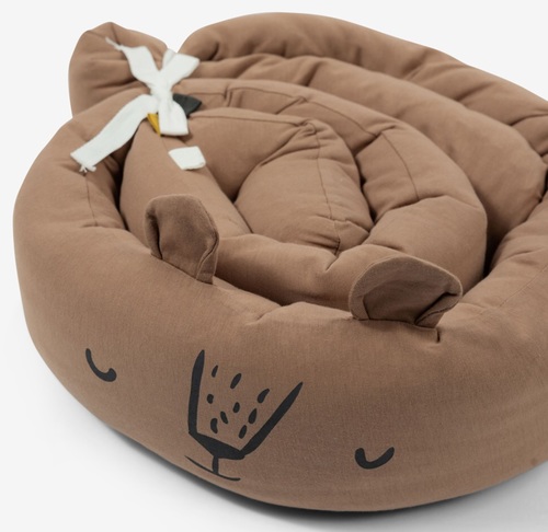 נחשושי - נחש בד קטן לעגלה או עריסה 100% כותנה מסדרת הליין הרקום - חום