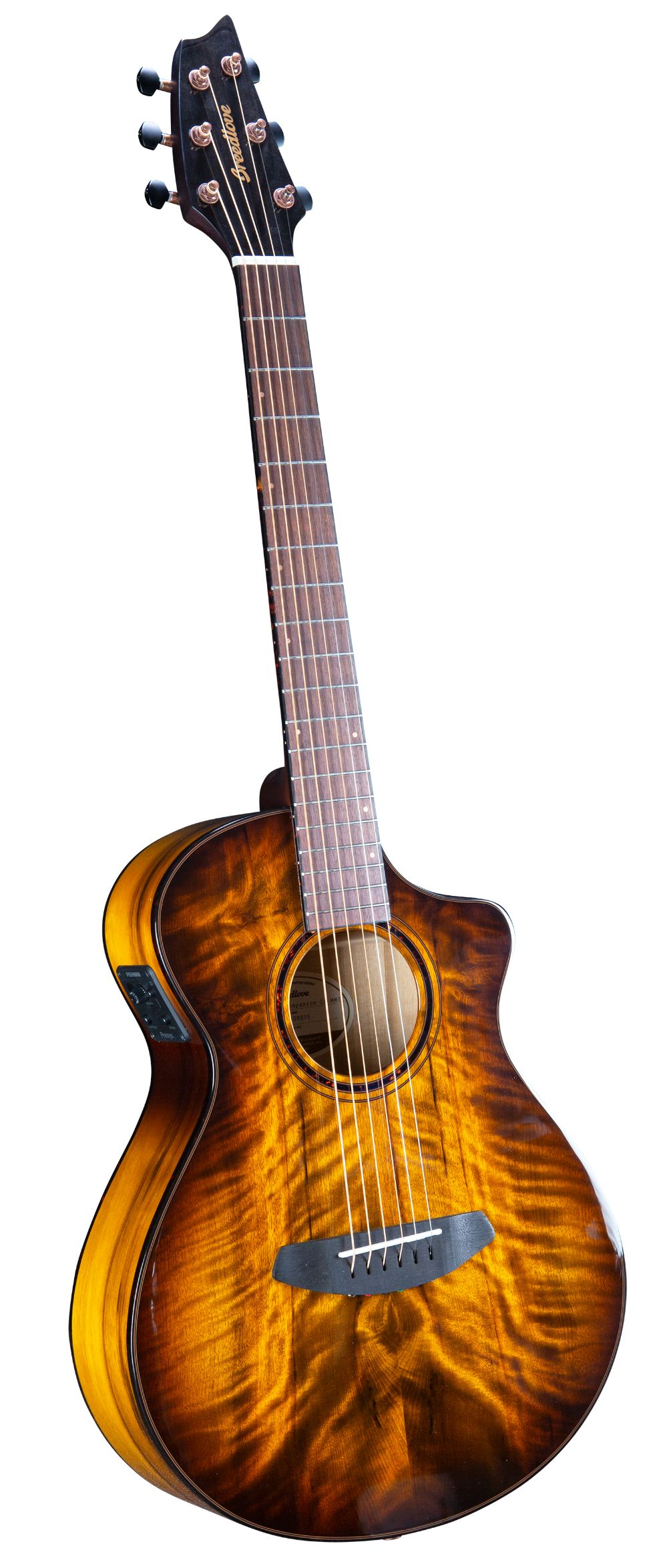 גיטרה אקוסטית מוגברת Breedlove Pursuit Exotic S Companion Tiger