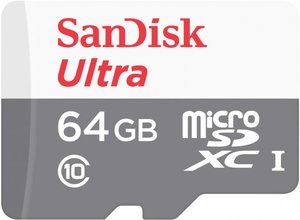 כרטיס זיכרון SanDisk Ultra microSDXC UHS-I 64GB 100MB/s Class 10