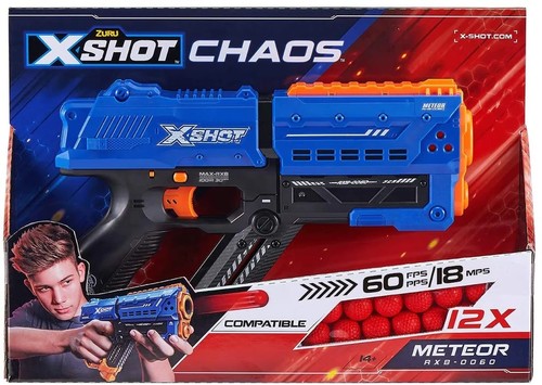 רובה מטאור לילדים CHAOS כולל 12 כדורי גומי למשחקי מלחמה עם חברים בחצר