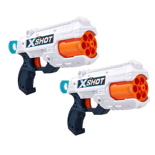 מארז שני אקדחי אקס שוט Reflex כולל 16 חיצים ושלוש פחיות מטרה לאימונים