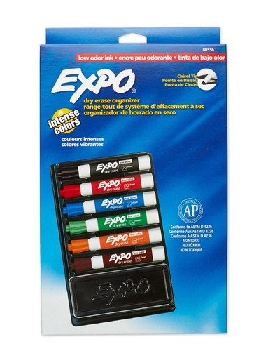 סט של 6 טושים ללוח מחיק EXPO אורגנייזר+ ספוג