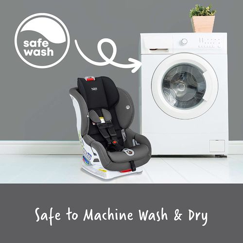 כיסא בטיחות מרתון קליקטייט Marathon עם בדי SafeWash ללא כימיכלים בצבע שחור/שמנת Mod Ivory