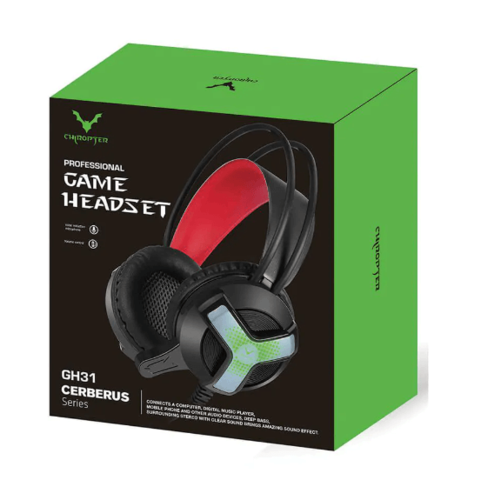 אוזניות גיימינג מוארות דגם GH31 RED