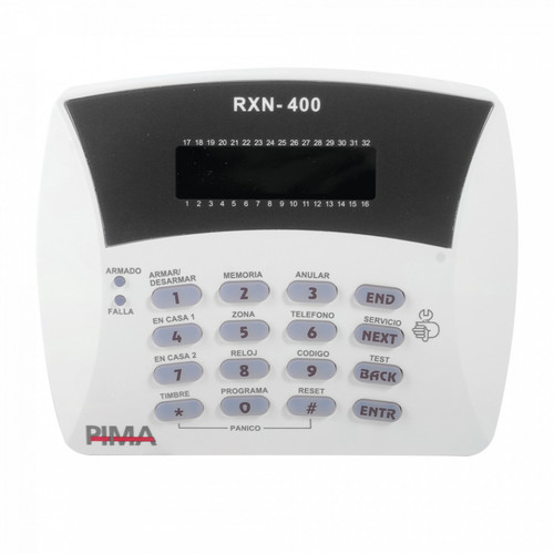 לוח  מקשי גומי  RXN-400 למערכות האבטחה HUNTER PRO ו PIMA Captain 8  