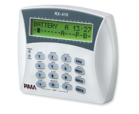 לוח  מקשי גומי  RXN-410 למערכות האבטחה HUNTER PROוPIMA Captain 8  