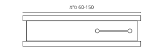 ארון אמבטיה מינימל ארון תלוי מדף גוון פורניר טבעי, 60 ס״מ 