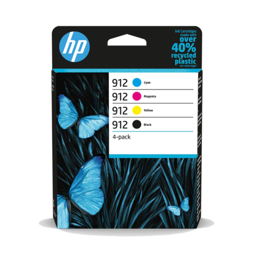 סט 4 ראשי דיו מקוריים HP 912 6ZC74AE (הספק 250 דף בשחור ו-315 בכל צבע)