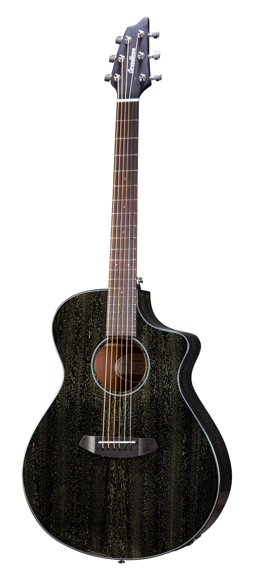 גיטרה אקוסטית מוגברת Breedlove Rainforest S Concert Black Gold CE
