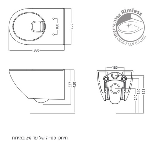 מפרט טכני לאסלה תלויה רימלס גאליס חמת