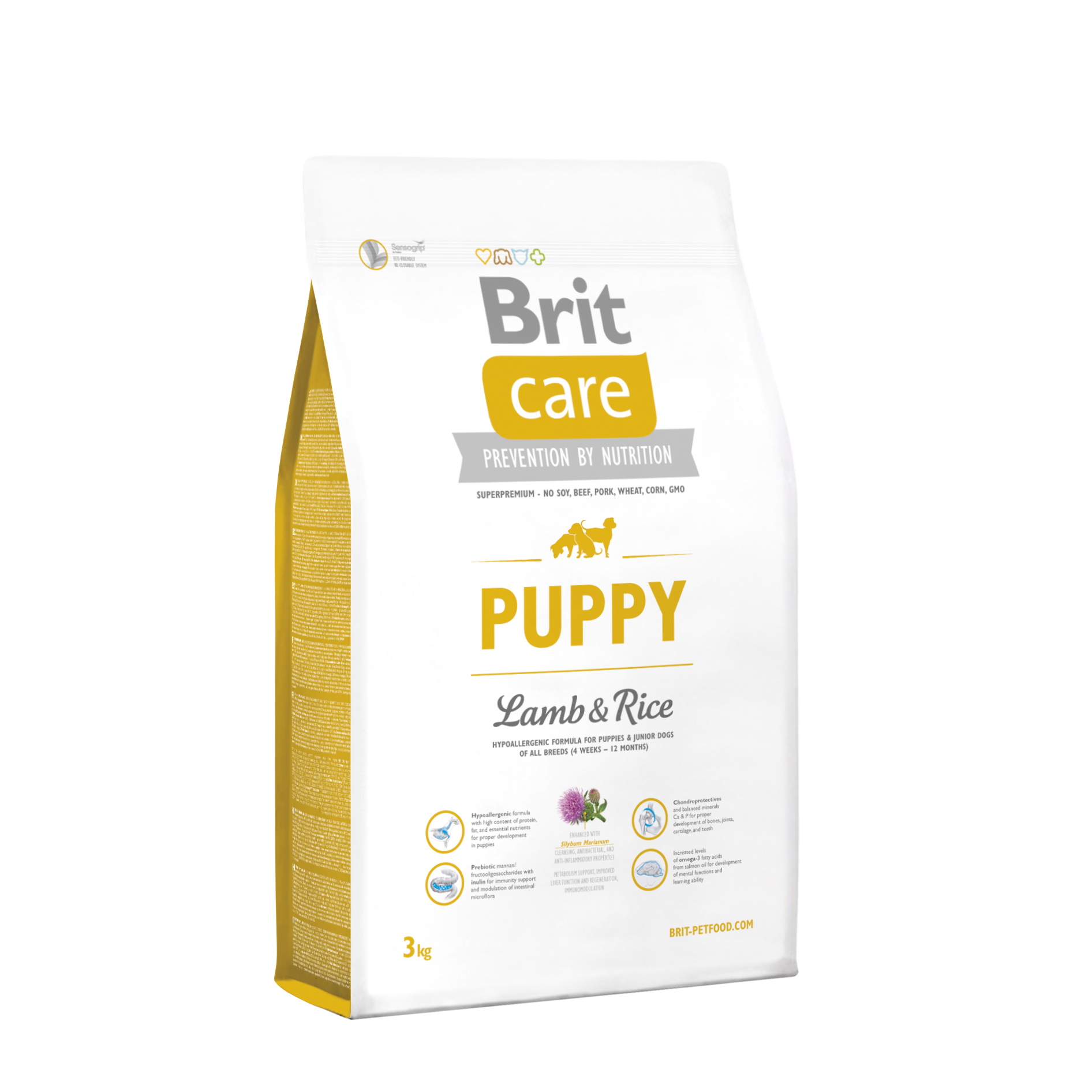 בריט קר לכלב 3 ק"ג גור מכל הגזעים כבש ואורז Brit Care Puppy All Breed