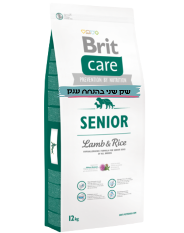 בריט קר לכלב 12 ק"ג ק"ג סניור כבש ואורז Brit Care Senior