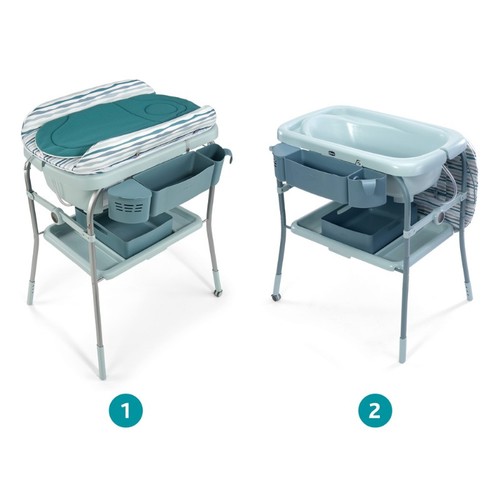 אמבטיה עם משטח החתלה מתקפל Cuddle & Bubble Comfort אפור בהיר CHICCO