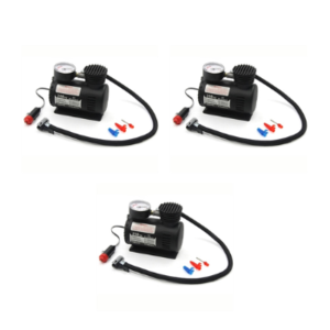 קומפרסור לרכב – שלישייה מיני נייד 12V עם צג לחץ ופיות