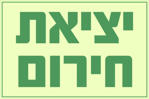 שלט בטיחות פולט אור: יציאת חירום 20X30 ס