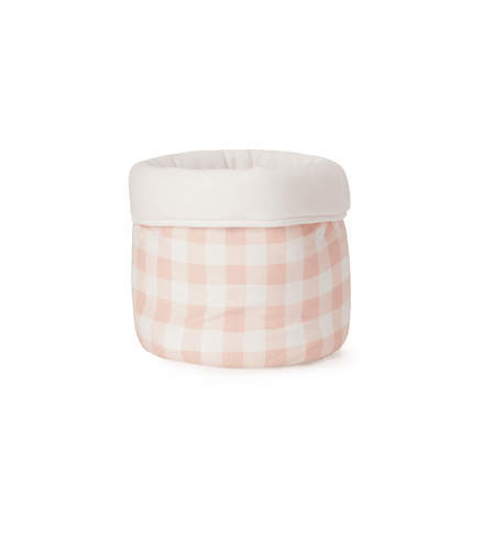 סל אחסון עגול Pink Squares משבצות ורוד NINO