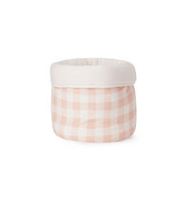 סל אחסון עגול Pink Squares משבצות ורוד NINO