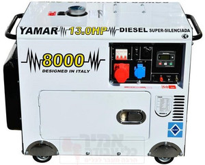 גנרטור מושתק דיזל מקצועי 7600W חד פאזי על גלגלים דגם YM8000 חברת YAMAR