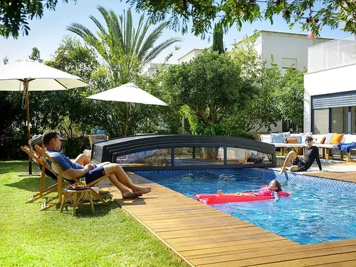 קירוי בריכה טלסקופי קשיח לגודל Majorca 4*8 