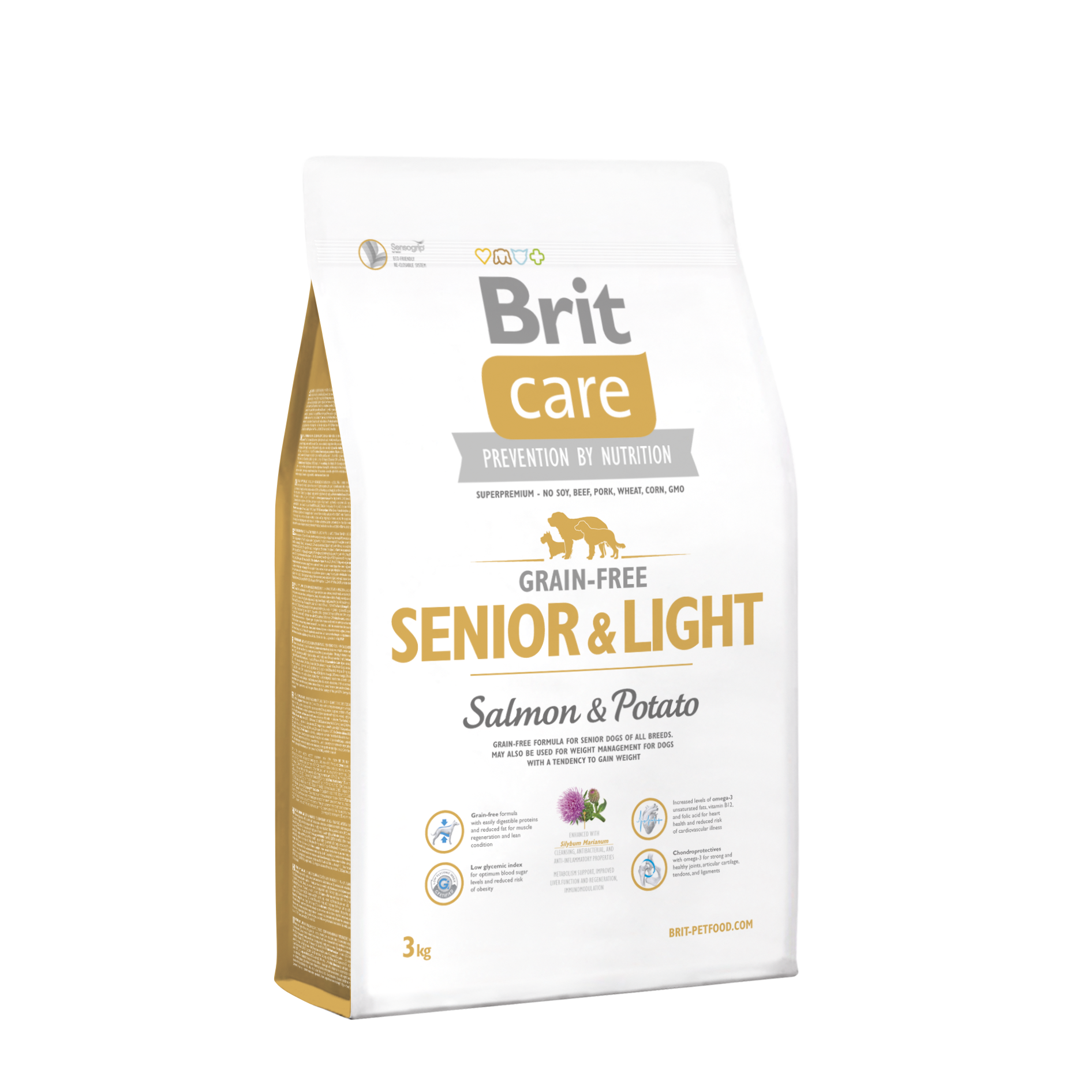 בריט קר לכלב 3 ק"ג סניור/לייט סלמון ותפו"א Brit Care Senior/Light Salmon&Potato