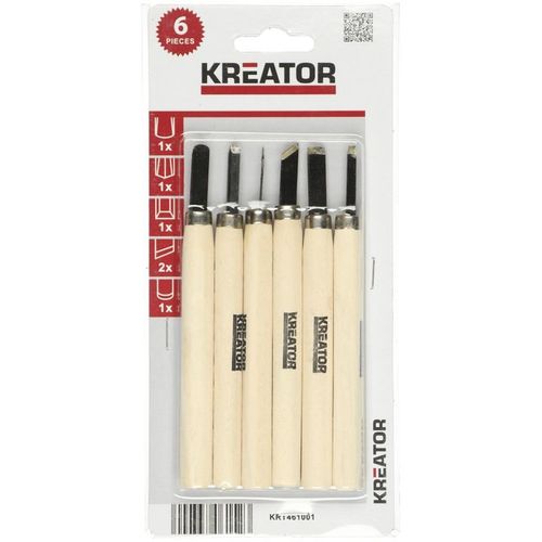 סט 6 יחידות אזמלים לעבודות בעץ KREATOR KRT461001