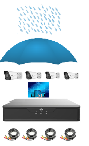 מערכת מצלמות אבטחה 4 מצלמותPF28M-D ו Uniview NVR301-S3 Series