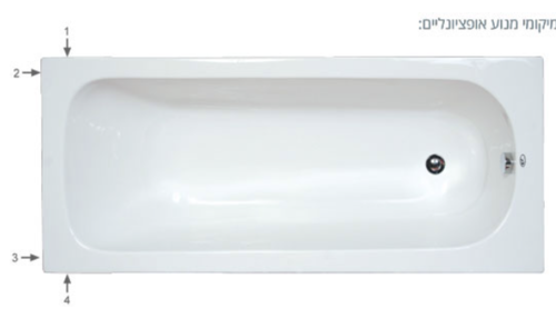  אמבטיה mti-117 170*70 לבן מבריק(כולל גקוזי) 