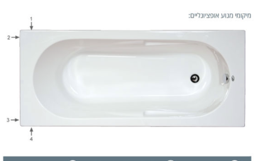  אמבטיה mti-07 170*70 לבן מבריק(כולל גקוזי) 