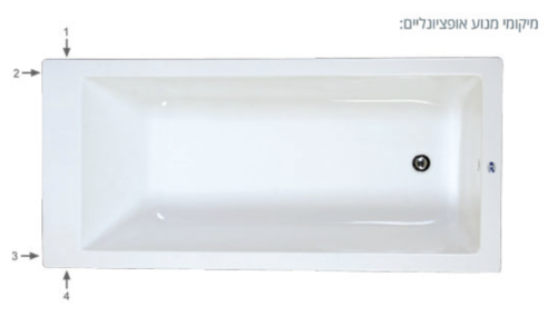  אמבטיה mti-68 160*80 לבן מבריק(כולל גקוזי) 