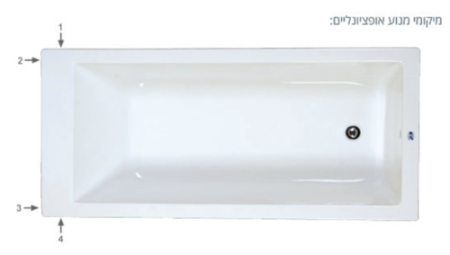  אמבטיה mti-63 170*75 לבן מבריק(כולל גקוזי) 