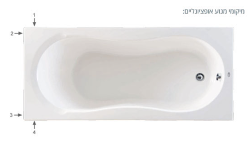  אמבטיה mti-84 170*75 לבן מבריק(כולל גקוזי) 