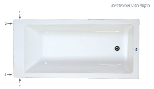 אמבטיה mti-80 170*80 לבן מבריק(כולל גקוזי) 