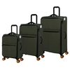 סט מזוודות טרולי 20, 26 ו-30 אינץ' עשויות 100% פלסטיק ידידותי לסביבה - זית
