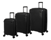 סט מזוודות טרולי קשיחות עשויות פוליפרופילן בגדלים 20, 26 ו-30 אינץ' - שחור