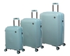סט מזוודות טרולי קשיחות עשויות פוליפרופילן בגדלים 20, 26 ו-30 אינץ' - תכלת