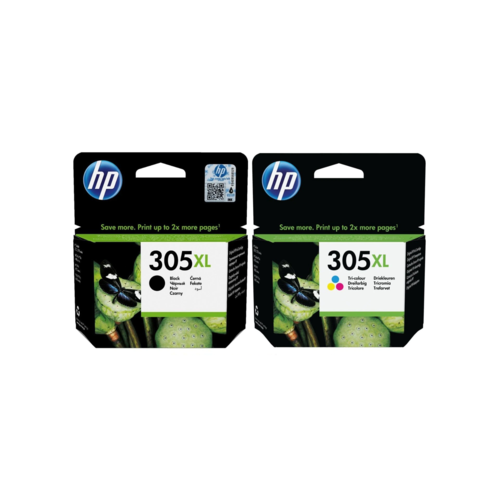 סט ראשי דיו מקוריים 3YM63AE+3YM62AE HP 305XL שחור וצבעוני (240 דף בשחור ו-200 דף בצבע)