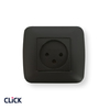 שקע ישראלי CLICK פתיה לקופסא עגולה (55) בצבע שחור מט FETAYA
