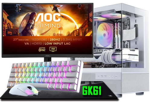 עריכה ערכת מחשב גיימינג לבן מושלמת SUPER GAMER WHITE