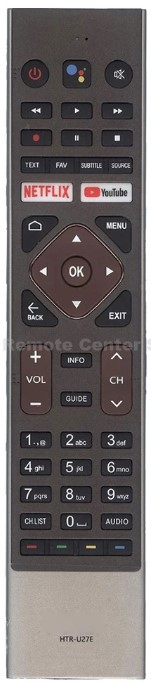 שלט תואם אוניברסלי לטלויזיה חכמה הייר HAIER SMART TV דגם HTR-U27E