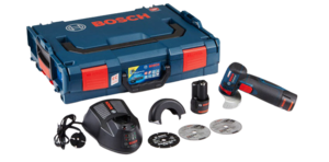 משחזת זווית נטענת "3 בראשלס + 2 סוללות BOSCH GWS 12V - 76 V-EC 3Ah