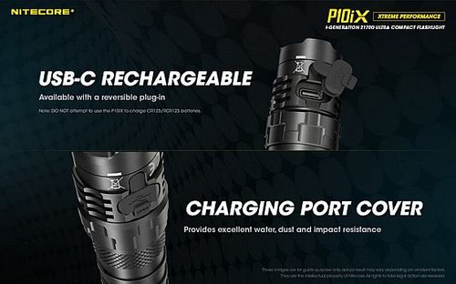 פנס יד הצפה נטען 4000 לומן P10iX NITECORE